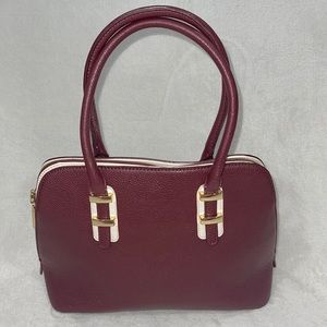 Charming Charlie Burgundy and Beige Satchel.